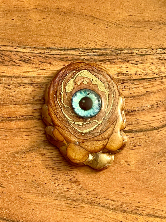 Large Blue Eye Ball Pinecone Pendant