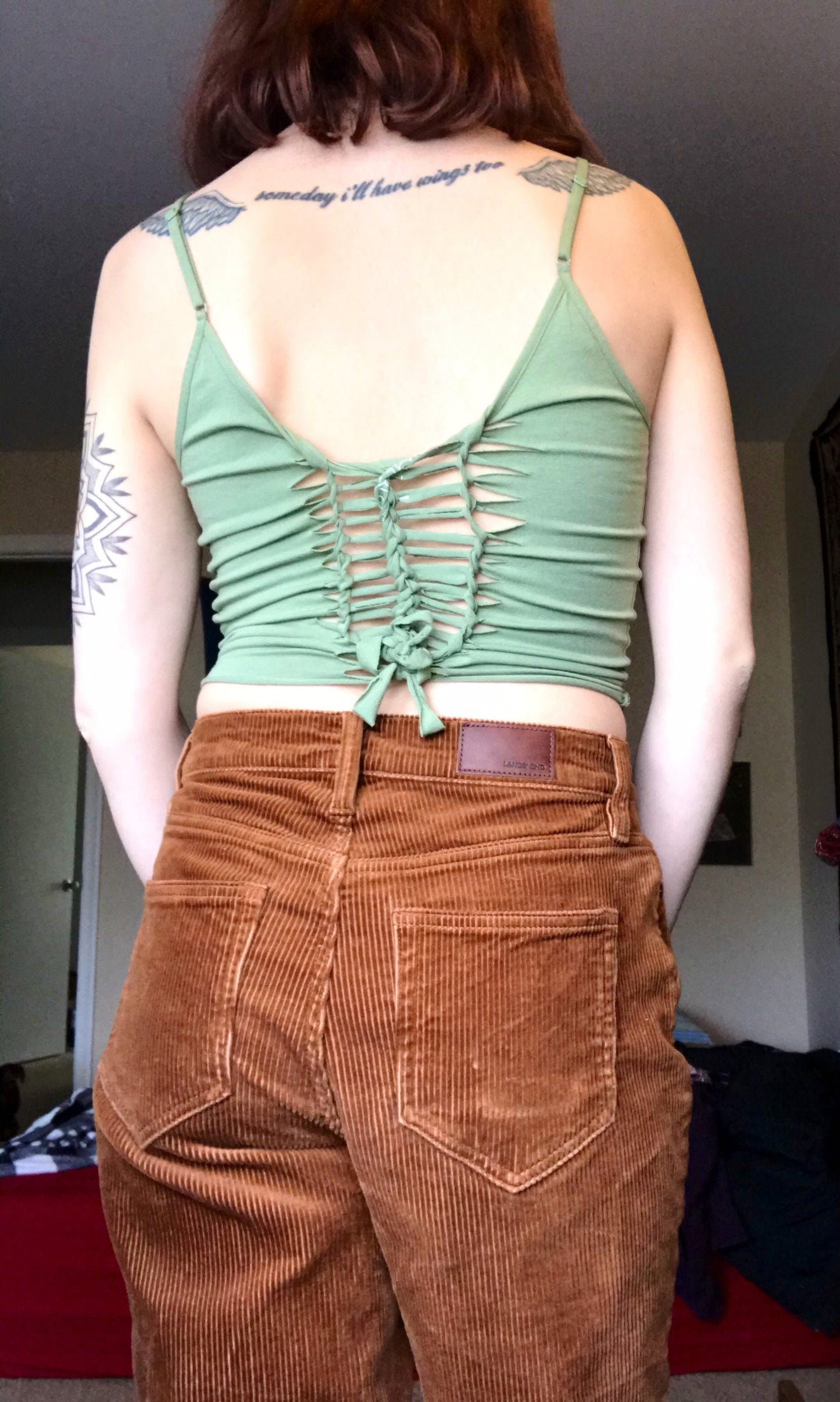 XS/S/M Green Slit Weave Camisole