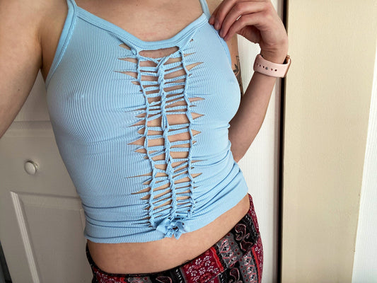 XS-M Light Blue Fairy Fae Braided Shirt