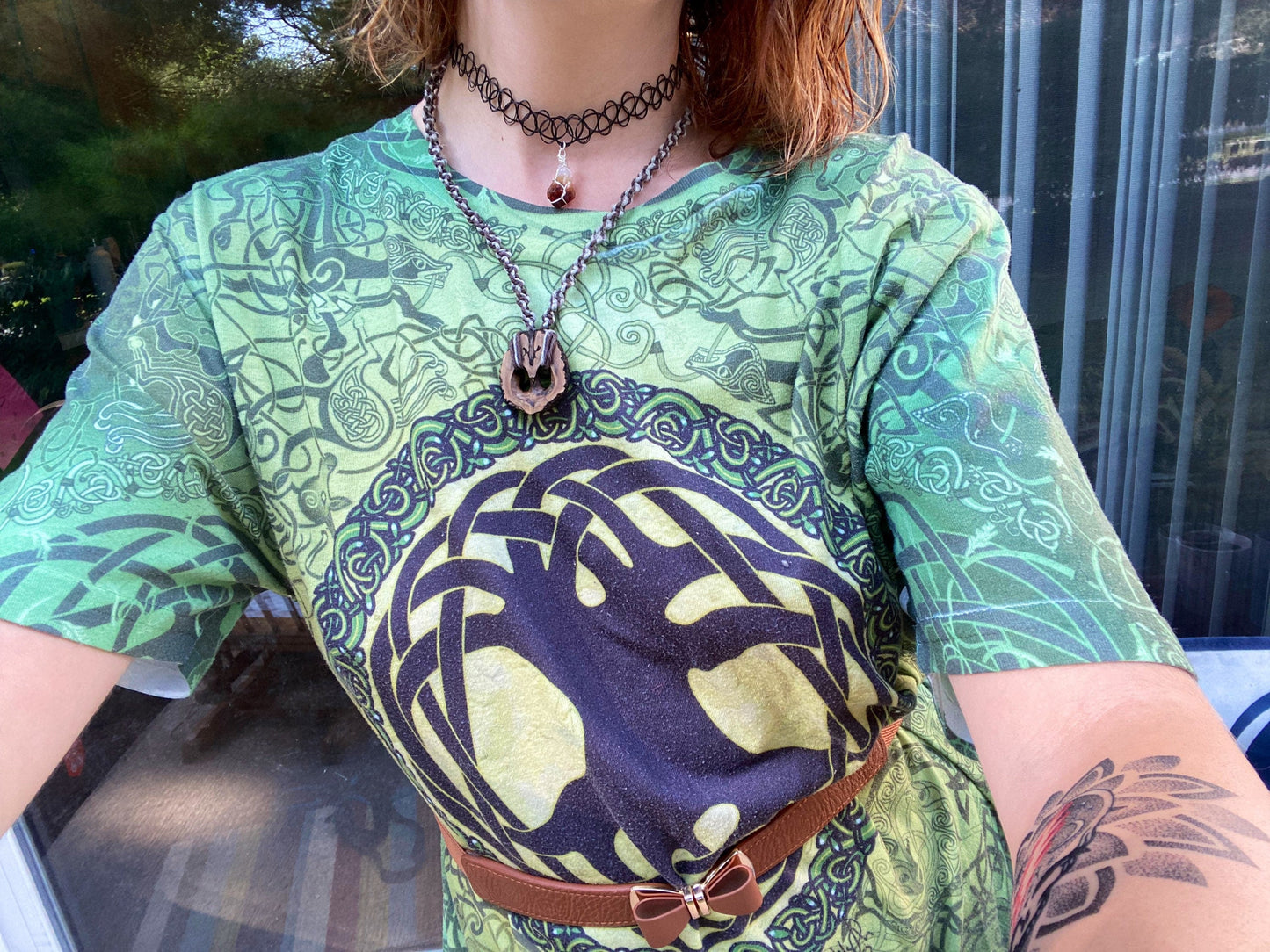 Long Spiral Hemp Necklace with Real Walnut Pendie